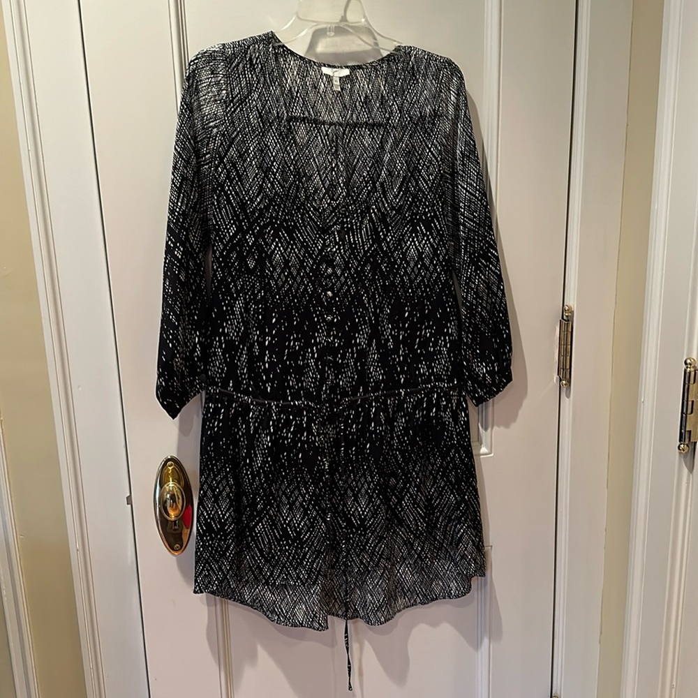 Joie 100% silk dress black and white Size XS
